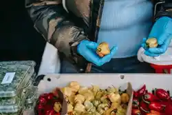 Foods on a market stall