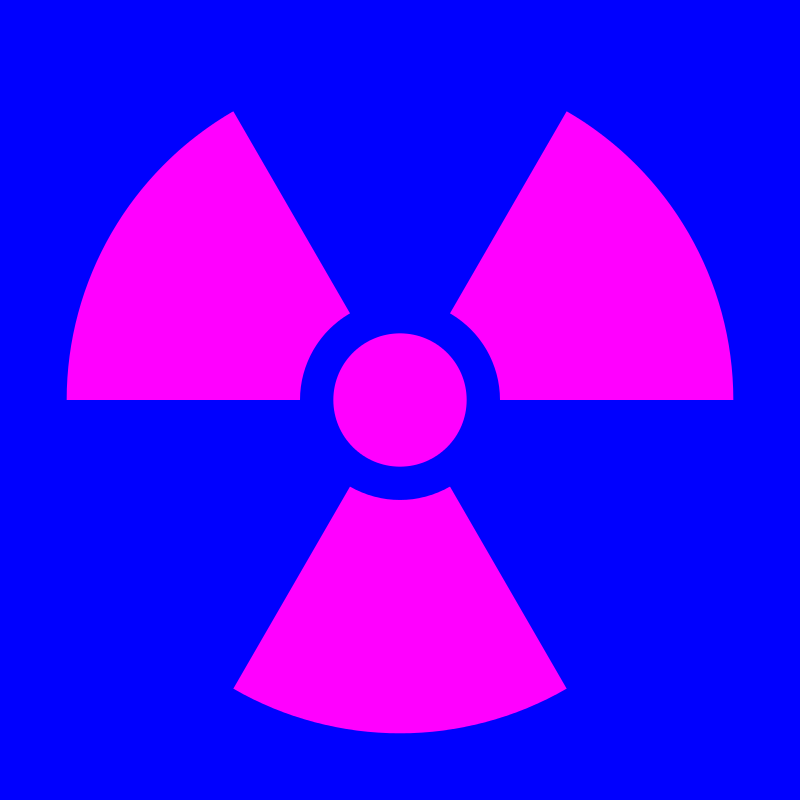 The original radioactivity symbol used from it's inception in 1946.