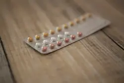 Pills in a tablet strip commonly used for contraceptive