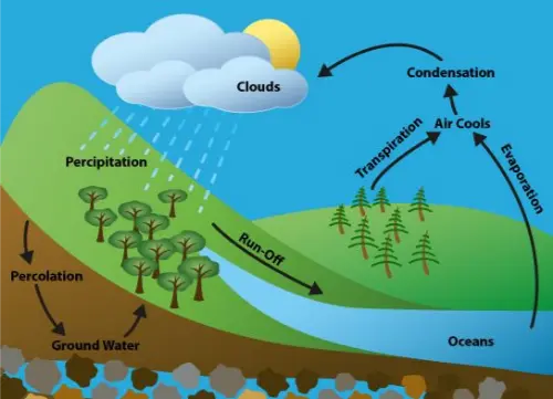 Alternative water cycle diagram