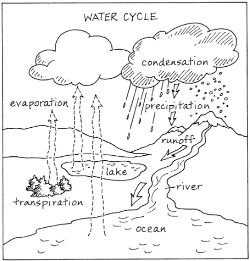 Water cycle colour sheet