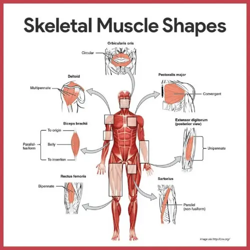 Diagram of different muscle shapes
