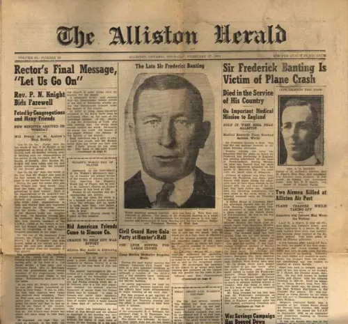 Banting's newspaper obituary