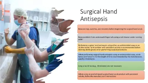 Presentation slide depicting modern antisepsis
