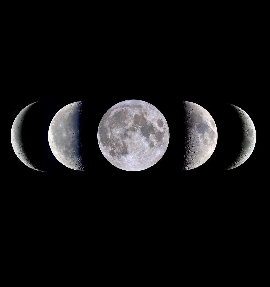 The Moon's Phases, there are eight phases of the Moon, where it looks ...